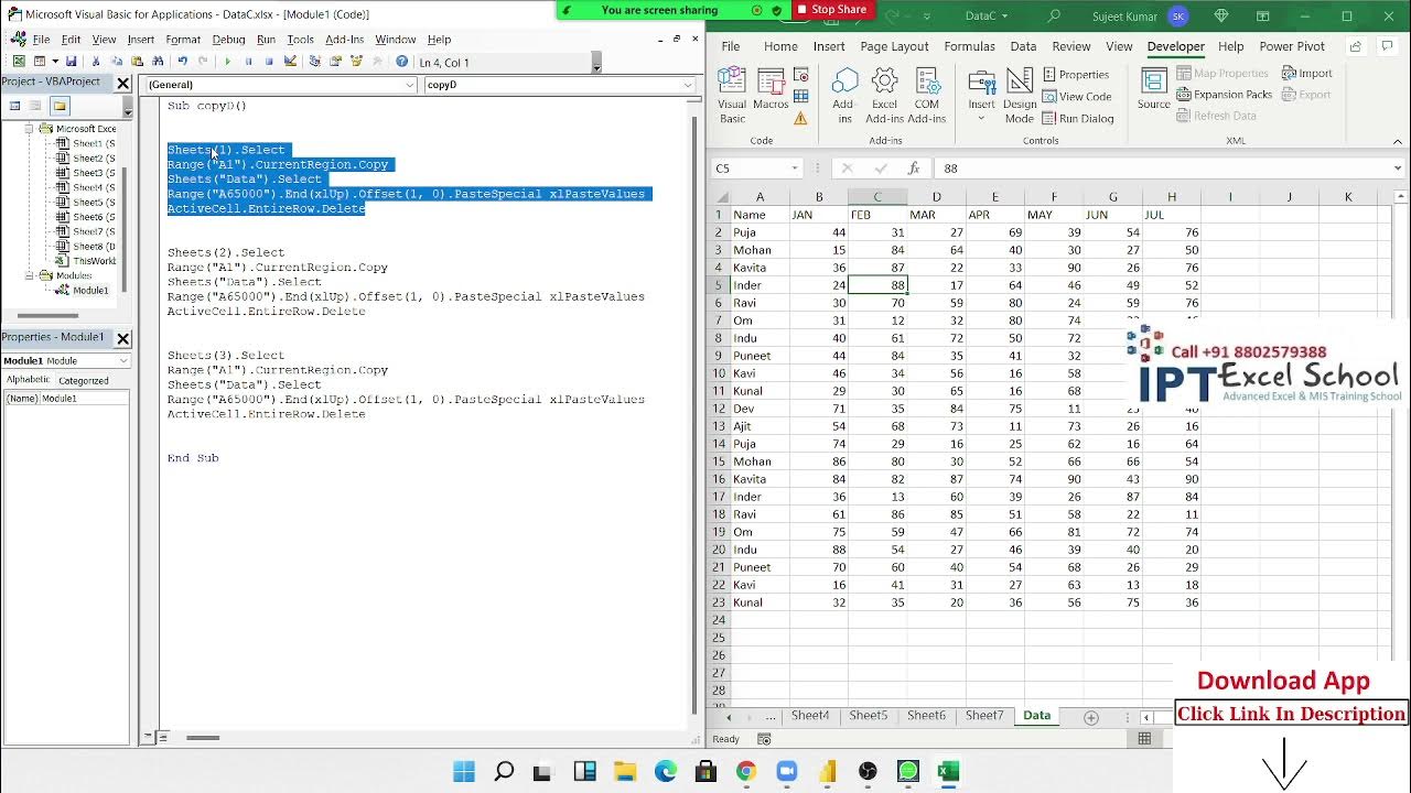 Vba Consolidate Data From Multiple Worksheets In A Single Worksheet
