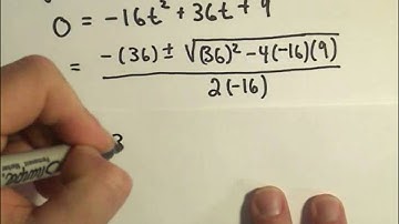 Solving a Projectile Problem Using Quadratics - Example 3