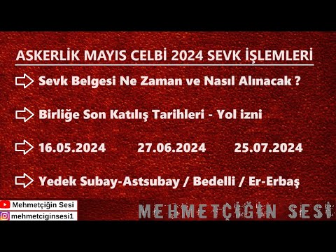 Askerlik Mayıs Celbi 2024 Sevk İşlemleri | Mehmetçiğin Sesi