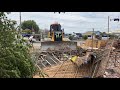 Big Deleting Land with Skill Processing Shantui Bulldozer Pushing Stone Truck Dumping Heavy Dirt