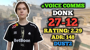 CS2 POV | DONK (27-12) FACEIT RANKED (DUST2) | VOICE COMMS