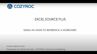 Excel Source using an Index to reference a worksheet. COZYROC SSIS+ suite -