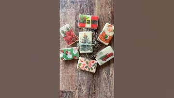 Dollar Tree Napkin Decoupaged Christmas Soap Craft! Cute handmade gift #dollartree #handmade #crafts