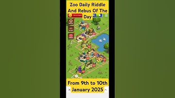 Zoo Daily Riddle And Rebus Of The Day 9th to 10th January 2025 #zoo