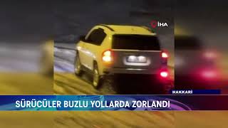 Yüksekovada Yollar Pi̇ste Döndü