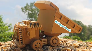 How to make RC Dump Truck at home from Cardboard - Mr H2 Diy Super Truck, Giant Truck