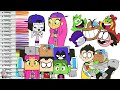 Teen Titans Go Coloring Book Compilation Starfire Raven Robin Cyborg Beast Boy and Bumblebee