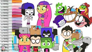 Teen Titans Go Coloring Book Compilation Starfire Raven Robin Cyborg Beast Boy And Bumblebee