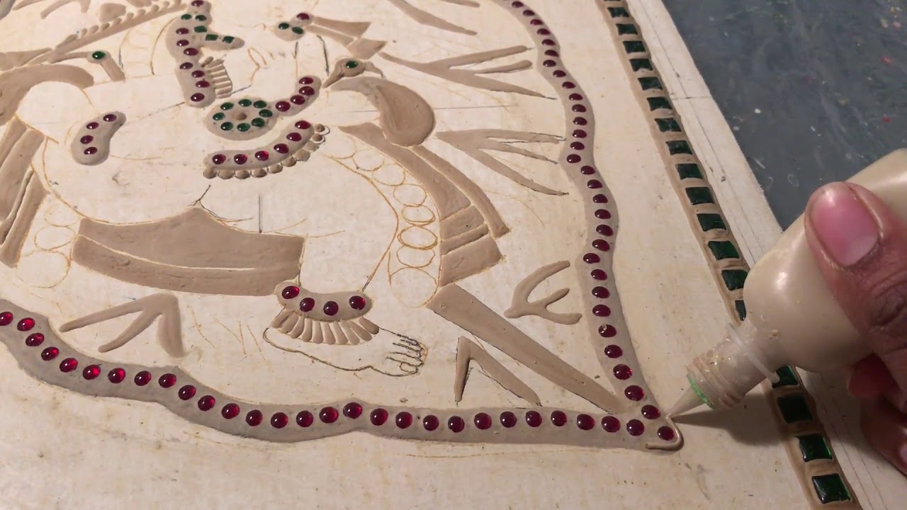 Tanjore Painting How to make design integrity using thick muck YouTube