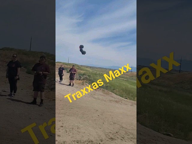 Traxxas Maxx assaults the 801 bash utah. #bashing #extreme #traxxas #Maxx #jumping class=