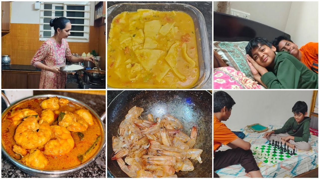 పిల్లలు అప్పుడే పెద్దవాళ్ళు అయిపోతున్నారు|రొయ్య తలకాయలతో చేసిన పులుసు|dal dhokli | my family diary