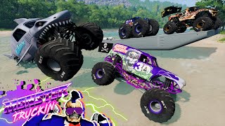 Monster Jam INSANE Racing, Freestyle and High Speed Jumps #17 | BeamNG Drive | Grave Digger screenshot 3