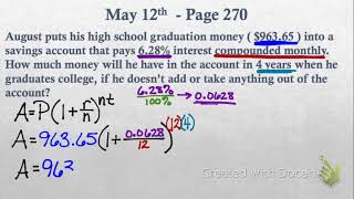 Algebra 2 Thursday 5-12 Review for Final Exam - Unit 8: Exponential Functions