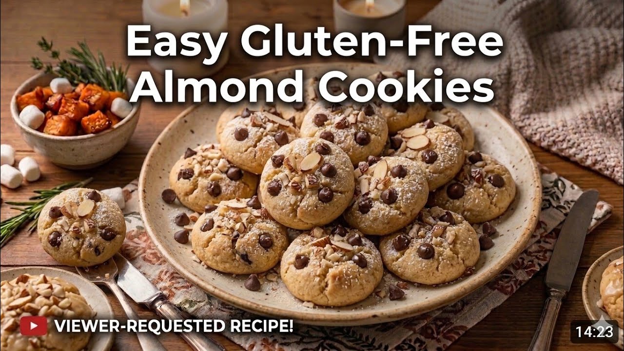 Gluten Free Homemade Almond Cookies (From Scratch). #baking #fromscratch #cookies #almond