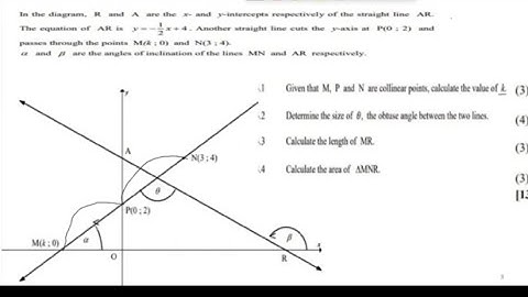 Given M, P and N are collinear points calculate the value of k. Determine angle between two lines