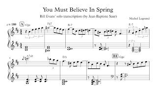You Must Believe In Spring - Bill Evans Solo Transcription