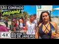 Walking São Conrado Beach, Calçadão (Promenade) Rio de Janeiro, Brazil【4K】2020 binaural