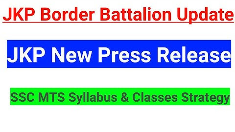 JKP Border Battalion Fresh Update | Official Notification /// SSC MTS Classes Strategy ✔✔