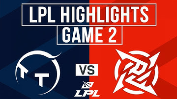 TT vs NIP Highlights Game 2 | LPL 2025 Split 3 | ThunderTalk Gaming vs Ninjas in Pyjamas