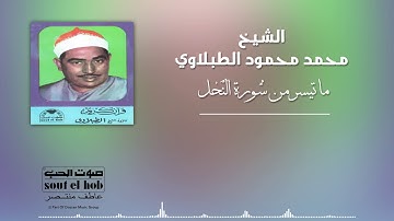 ما تيسر من سورة النحل الشيخ محمد محمود الطبلاوي