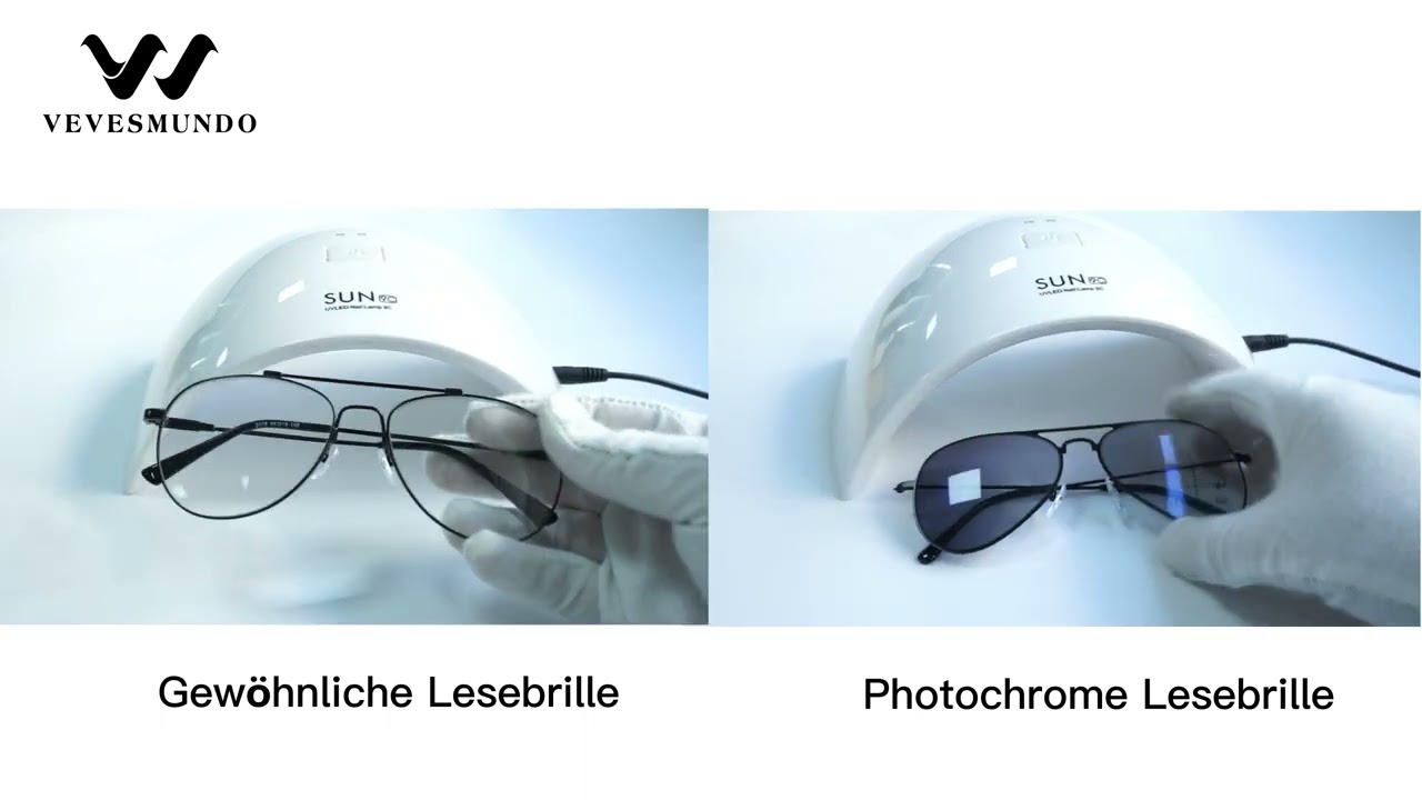 VEVESMUNDO Photochromic/Multifocal/Blue Light Blocking Sun Readers