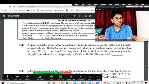 One of DEBATABLE QUESTION of IIT JEE ADVANCE-2020 ON soap bublle BY RKH SIR(Author of Irodov Sol)