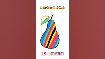 How to draw 🍐pear #easydrawing #fruit Name #colors Drawing #viralvideos #shots #art #treandind