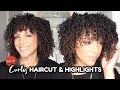 NEW Curly Haircut, Highlights &amp; Color Care Routine!!! (FOR FINE CURLS)