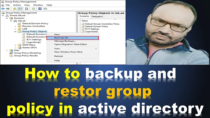 How to backup and restore group policy in active directory | Group policy backup and restore ?