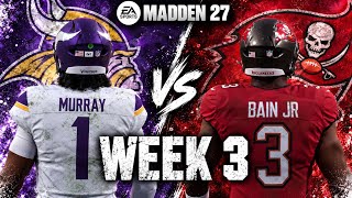 Vikings vs Buccaneers Week 3 Simulation | Madden 27