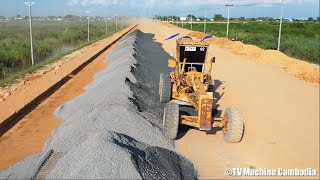 Best Proccessing Motor Grader Operating Techniques Cutting Gravel Building Road Foundation