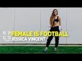 Kttp presents female is football  jessica vincent in offwhite vapor maxes and prestos