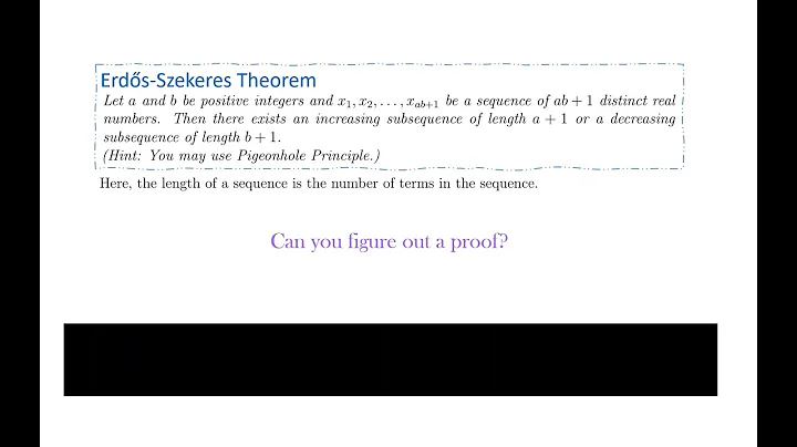 A Maths proof I wished I knew earlier!! Erdos-Szekeres Theorem using Pigeonhole Principle