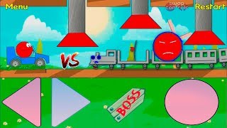 Red Ball 1 Car Vs Train Epic Gameplay All Levels With Boss Fight
