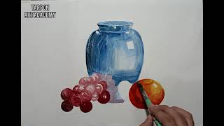 Easy still life watercolour painting tutorial || how to paint still life watercolour painting 