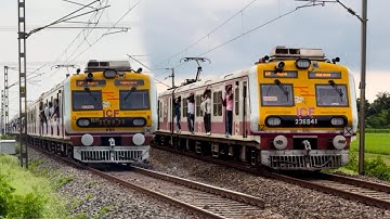 Quick Accelerating Katwa Howrah Emu Local+Katwa Howrah ICF Local Dangerously skipping Railgate