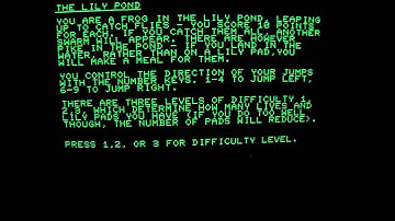 The Lily Pond for the Sharp MZ-80A