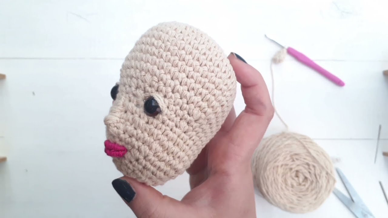 Amigurumi Realista. CABEZA CON DIMENSIONES. Patrón gratis + videotutorial. PARTE 1. En español