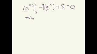 Solving exponential functions by factoring e^(2x) -9e^x + 8 = 0 (HW 4: Problem 19)