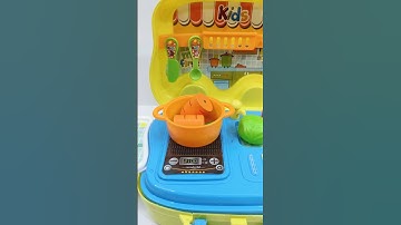 Cooking Carrot Soup in a Toy Kitchen !  Yes Yes Vegetables Song #cocomelon #toddlerlearning #shorts