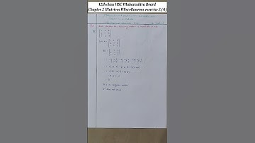 Miscellaneous exercise 2(A) I Q.3(8) I Cheptar 2 Matrices l 12th Maths Part 1 I Science I HSC Board