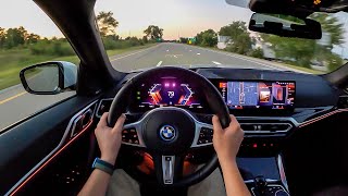 2022 BMW i4 eDrive40 - POV Evening Drive (Binaural Audio)