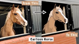 Turning my horse into a cartoon| Equestrian Photoshop series| Voiceover screenshot 5