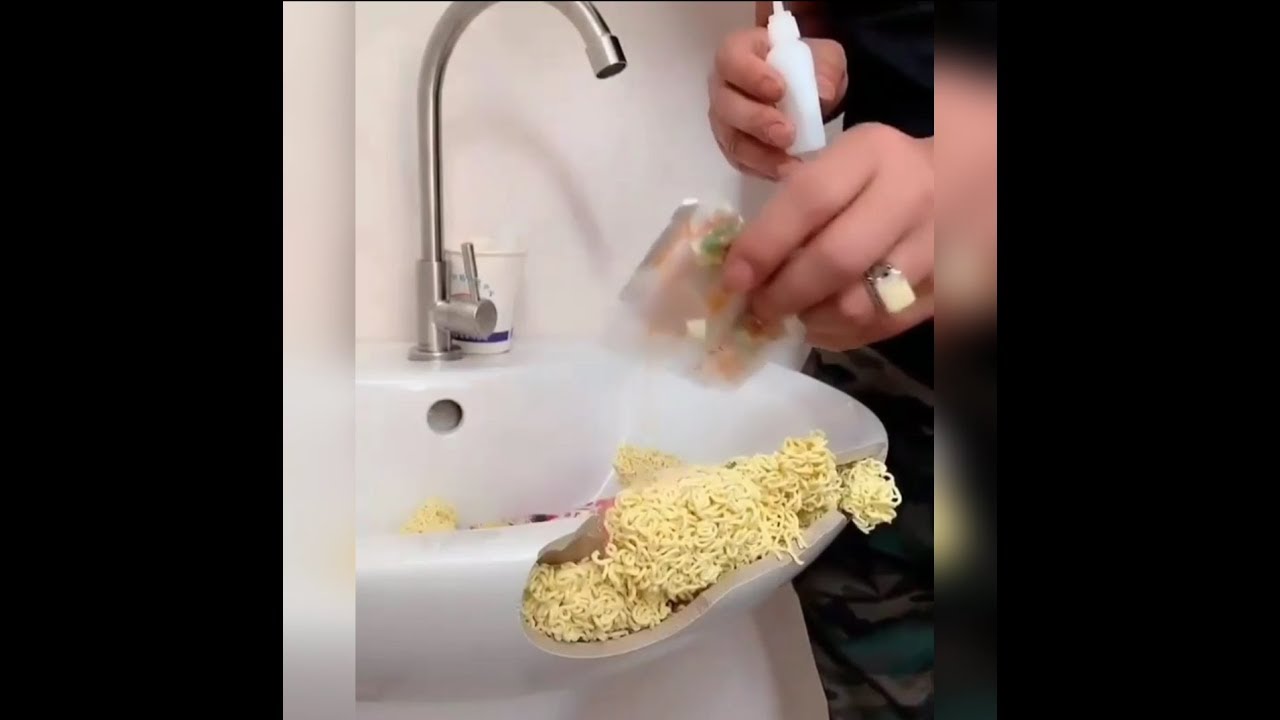 fixing bathroom sink with ramen