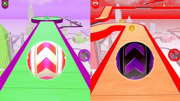 🔴✖️🔵Sky Rolling Ball 3D Vs 2x Start Balls Color Run, Gameplay SpeedRun Walk-through 