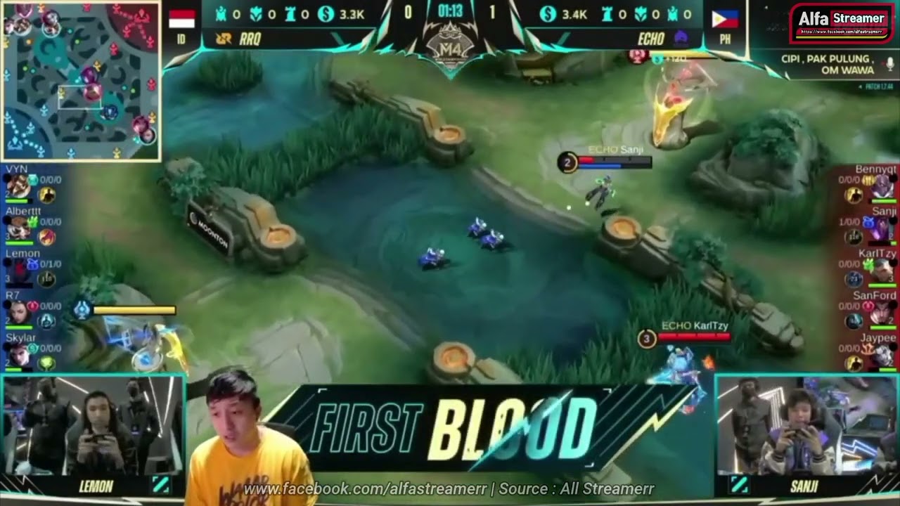 REACTION ALL STREAMER KETIKA LEMON KENA SOLO KILL SANJI DI PIALA M4.RRQ VS ECHO