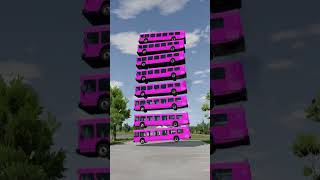 Colorful Buses Falling Crush #automobile #beamngdrive #crashdrive #beamngnoob  #beamngexperiments
