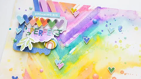 Perfect rainbow Layout with "Let's stay home" collection | Anna Komenda