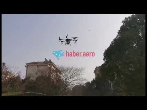 Çin'de drone ile Corona virüs mücadelesi