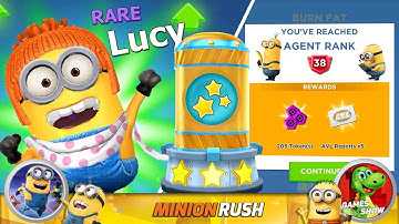 Minion rush AGENT RANK 38 & LUCY LEVEL UP COSTUME agent prize pod gameplay walkthrough
